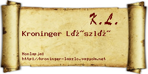 Kroninger László névjegykártya