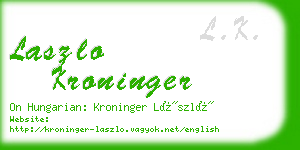 laszlo kroninger business card